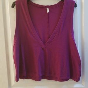 Deep V burgandy crop top